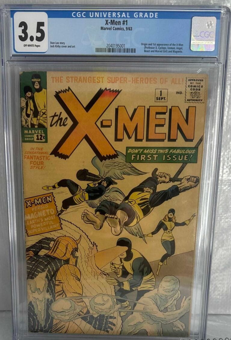 CGC 3.5 graded copy of X-Men #1 from 1963 featuring the first appearance of the X-Men and Magneto, purchased by EZ Comic Buyer in Southern California.