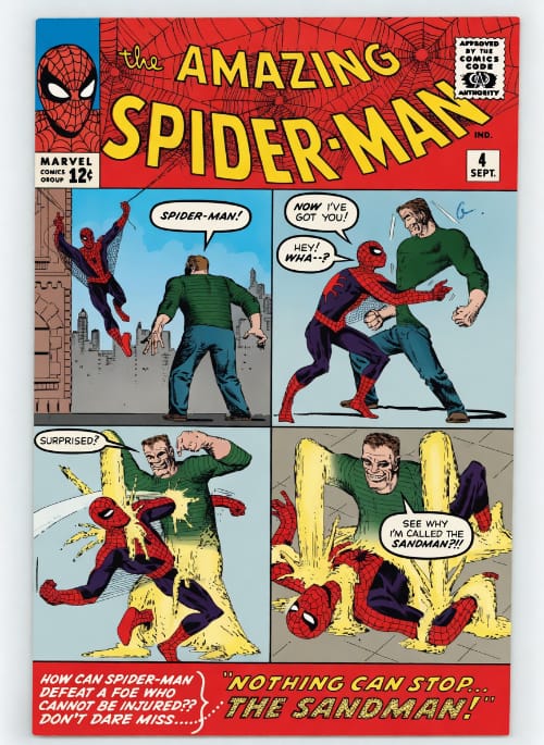 Cover of The Amazing Spider-Man issue 4 featuring the first appearance of Sandman. EzComicBuyer pays maximum cash for this Silver Age key issue.