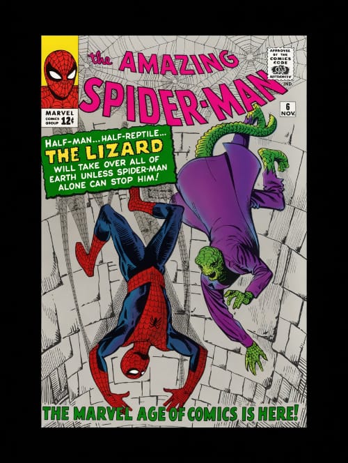 Cover of The Amazing Spider-Man issue 6 featuring the first appearance of The Lizard. EzComicBuyer pays cash for vintage Silver Age Marvel comic books and key issues.