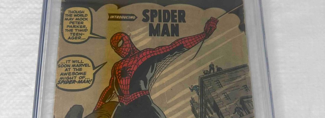 CGC 2.0 graded copy of Amazing Fantasy #15 (1962), the first appearance of Spider-Man, purchased by EZ Comic Buyer in Southern California.